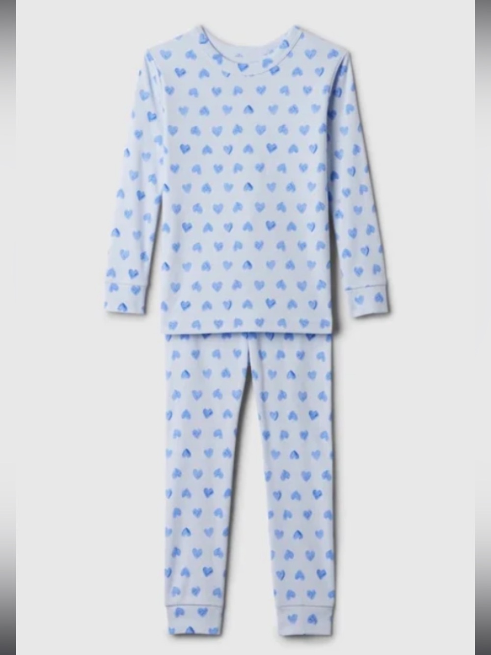 GAP Organic Cotton Blue Hearts Little Girls Pajamas PJ’s 3T Toddler Kids Snug